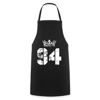 94 Number crown - Cooking Apron - black - Front - AI Model Male 185 dark (185cm)