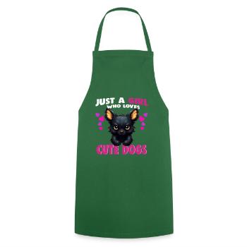 Just a Girl who Loves Cute Dogs - Cooking Apron - green - Front - AI Model Male 185 dark (185cm)