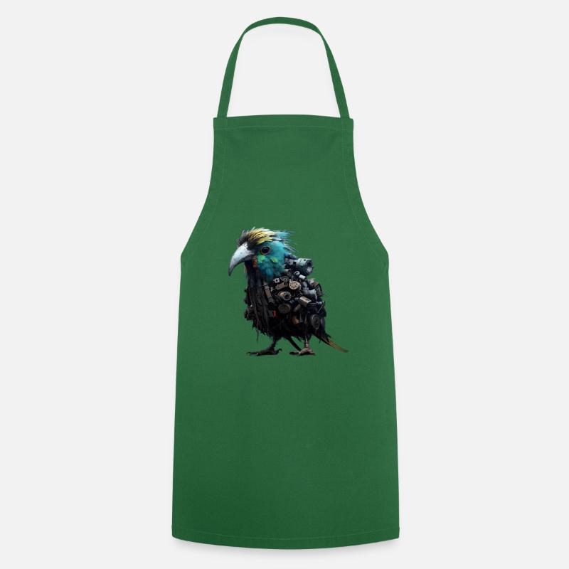 Oiseau Steampunk - Tablier de cuisine - vert foncé
