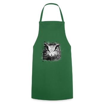Owl,Graffiti,Painting,Black,Grey - Cooking Apron - green - Front - AI Model Male 185 dark (185cm)