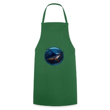 Marlin in blue Water - Kochschürze - Grün - Vorne - AI Model Male 185 dark (185cm)