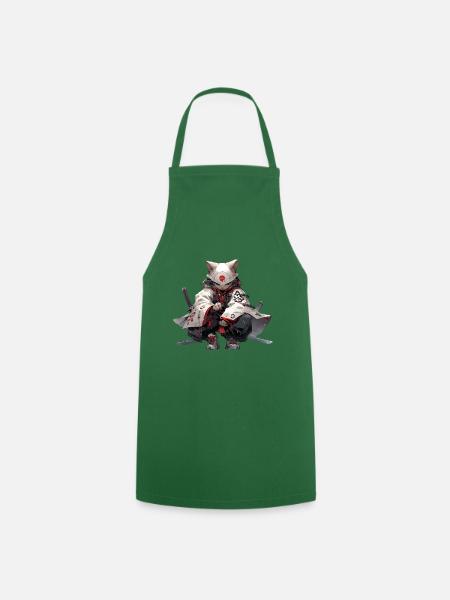 Samurai cat - Kochschürze - Grün
