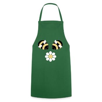 Bees flower - Cooking Apron - green - Front - AI Model Male 185 dark (185cm)