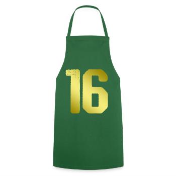 16 Maillot numéro - Tablier de cuisine - vert foncé - Devant - AI Model Male 185 dark (185cm)