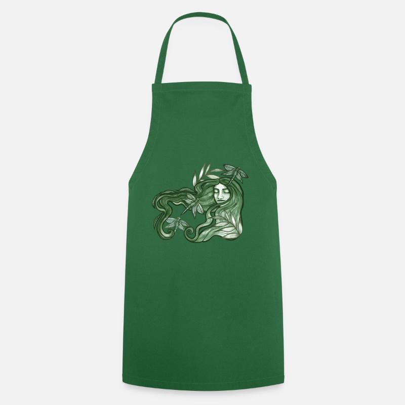 Green Dragonfly Goddess - Cooking Apron - green