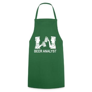 Beer Beer Wine Vino Party - Cooking Apron - green - Front - AI Model Male 185 dark (185cm)
