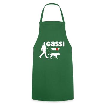 Offizielles Gassi Shi(r)t für jede Runde mit Hund - Kochschürze - Grün - Vorne - AI Model Male 185 dark (185cm)