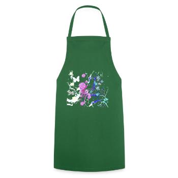 Fleurs,Fleur,Printemps,Fleurs, Abstrait - Tablier de cuisine - vert foncé - Devant - AI Model Male 185 dark (185cm)