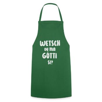 Wetsch du min Götti si Patenonkel Schweiz Baby - Kochschürze - Grün - Vorne - AI Model Male 185 dark (185cm)