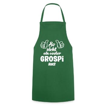 So sieht ein cooler Grospi aus Opi Schweiz Opa - Kochschürze - Grün - Vorne - AI Model Male 185 dark (185cm)