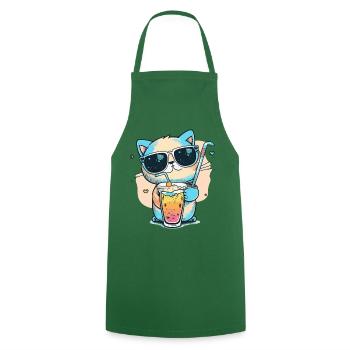 A cat lover's dream - Cooking Apron - green - Front - AI Model Male 185 dark (185cm)
