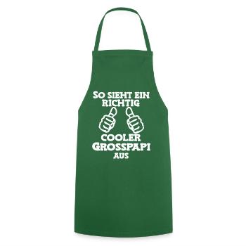 So sieht ein cooler Grosspapi Opa Schweiz - Kochschürze - Grün - Vorne - AI Model Male 185 dark (185cm)