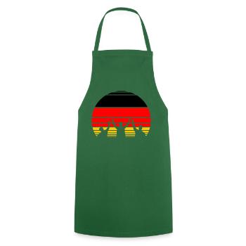 Allemagne Goal & Win : Célébration rétro du coucher de soleil 2024 - Tablier de cuisine - vert foncé - Devant - AI Model Male 185 dark (185cm)