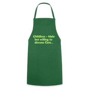 Childless and Male.... - Cooking Apron - green - Front - AI Model Male 185 dark (185cm)