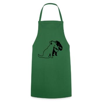 2 Dogs DJ Music Club Disco Vinyle Équipe Crew - Tablier de cuisine - vert foncé - Devant - AI Model Male 185 dark (185cm)