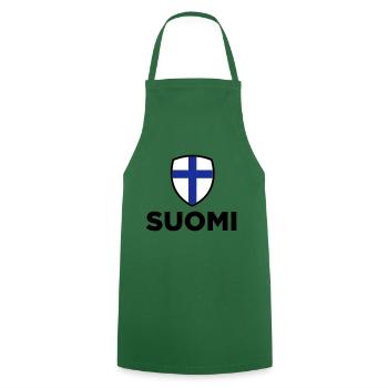 National Flag of Finland - Cooking Apron - green - Front - AI Model Male 185 dark (185cm)