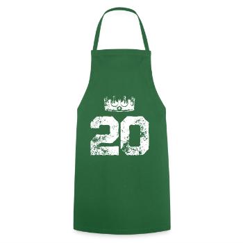 20 Couronne de nombre - Tablier de cuisine - vert foncé - Devant - AI Model Male 185 dark (185cm)
