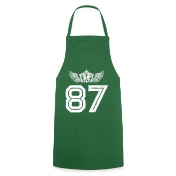 87 Number crown - Cooking Apron - green - Front - AI Model Male 185 dark (185cm)
