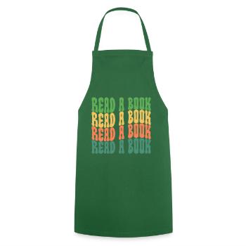 Read a Book - Cooking Apron - green - Front - AI Model Male 185 dark (185cm)