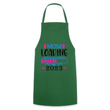 Maman chargeant 2023, future maman 2023 - Tablier de cuisine - vert foncé - Devant - AI Model Male 185 dark (185cm)