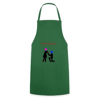 proposal of marriage - Cooking Apron - green - Front - AI Model Male 185 dark (185cm)