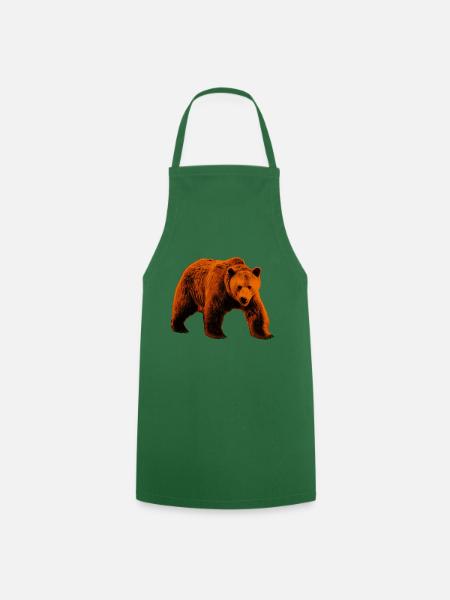 Ours, ours sauvage - Tablier de cuisine - vert foncé
