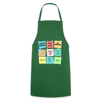 Post its - Motivation und gute Laune - Kochschürze - Grün - Vorne - AI Model Male 185 dark (185cm)