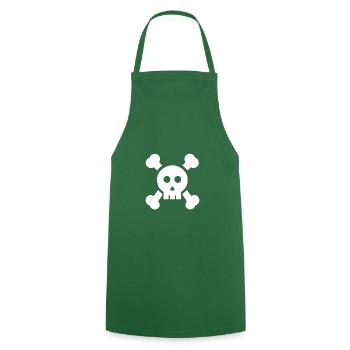 Pirate Skull White - Cooking Apron - green - Front - AI Model Male 185 dark (185cm)