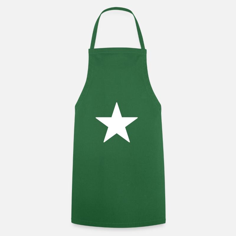 Star White - Cooking Apron - green