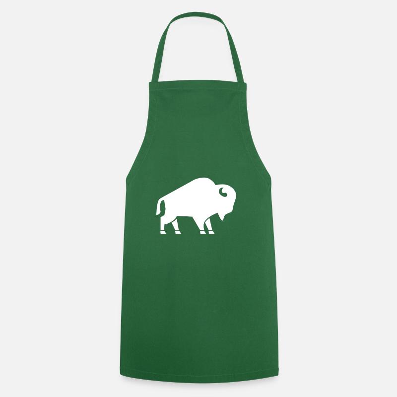 Bison Icon White - Kochschürze - Grün