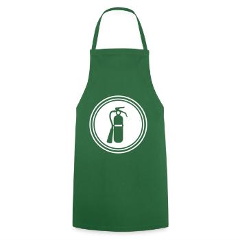 Symbole d’extincteur - Tablier de cuisine - vert foncé - Devant - AI Model Male 185 dark (185cm)