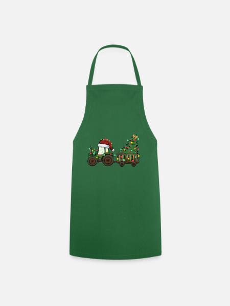 Trekker Weihnachtbaum Landwirt Geschenk - Kochschürze - Grün