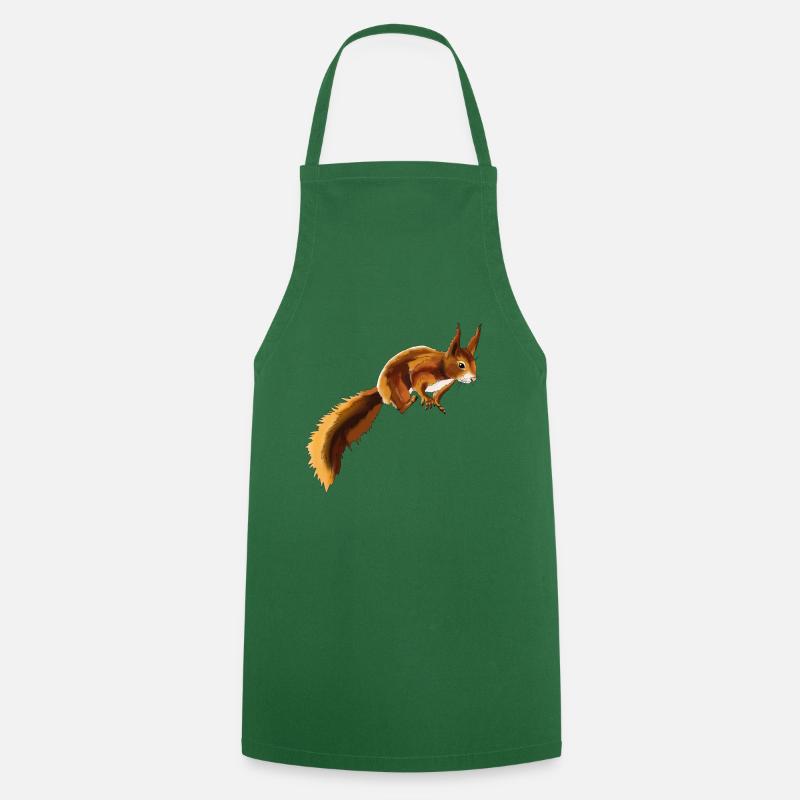 Eichhörnchen 1 - Kochschürze - Grün