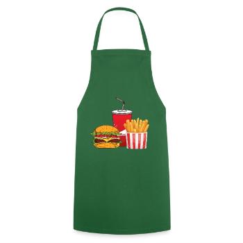 Burger, soda, fries! - Cooking Apron - green - Front - AI Model Male 185 dark (185cm)