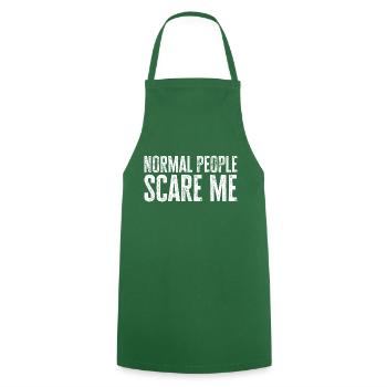 Normal People Scare Me - Psych Design - Cooking Apron - green - Front - AI Model Male 185 dark (185cm)