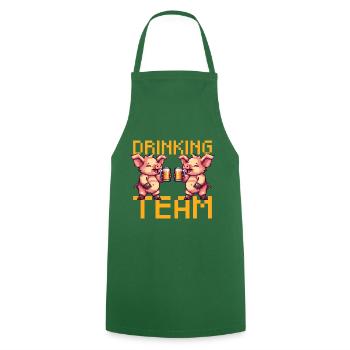 Pig Drinking Team Beer Party - Tablier de cuisine - vert foncé - Devant - AI Model Male 185 dark (185cm)