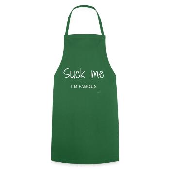 Suck me I'm famous White - Cooking Apron - green - Front - AI Model Male 185 dark (185cm)