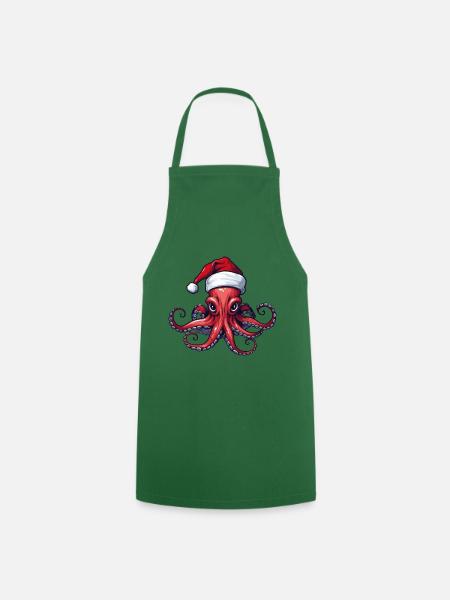 Oktopus Krake Weihnachten Tier - Kochschürze - Grün