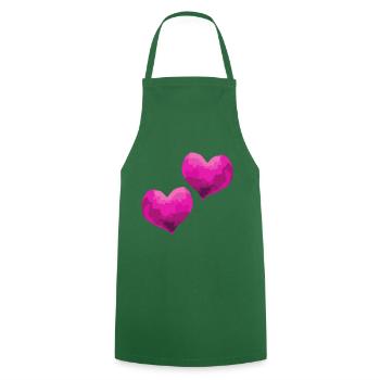 Coeurs Amour Amoureux Mariage - Tablier de cuisine - vert foncé - Devant - AI Model Male 185 dark (185cm)