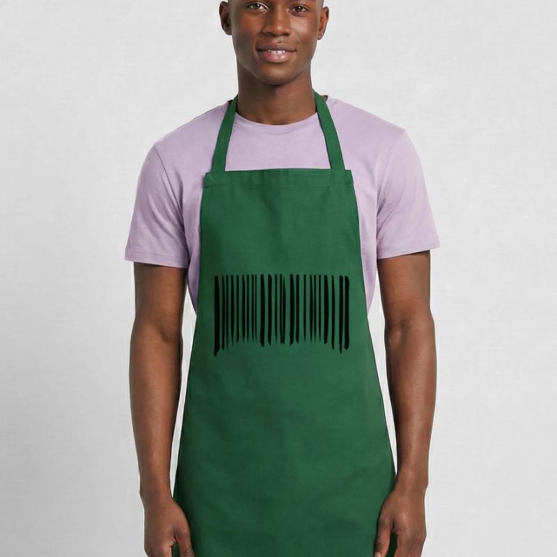 Barcode Strokes Lines Scribbled Barcode Scan Tablier de cuisine