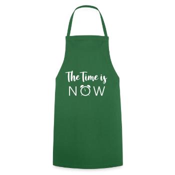 The Time is NOW - Cooking Apron - green - Front - AI Model Male 185 dark (185cm)