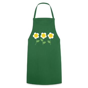 Three smiling daisies - Cooking Apron - green - Front - AI Model Male 185 dark (185cm)