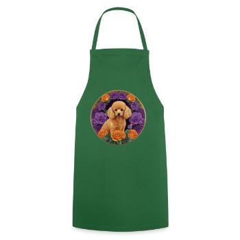 Poodle apricot and pink mauve and orange - Cooking Apron - green - Front - AI Model Male 185 dark (185cm)