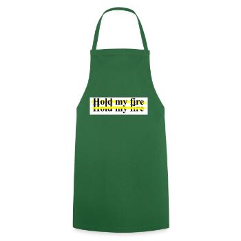 Hold my fire shirts accessoires etc. Texte par Hildon - Tablier de cuisine - vert foncé - Devant - AI Model Male 185 dark (185cm)
