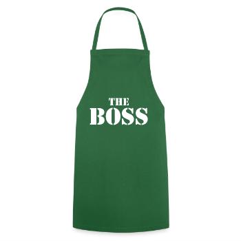Le patron en blanc - Tablier de cuisine - vert foncé - Devant - AI Model Male 185 dark (185cm)