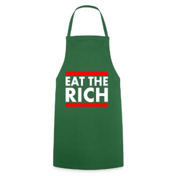 Eat the rich - Kochschürze - Grün - Vorne - AI Model Male 185 dark (185cm)