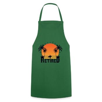 Retiree now goes surfing, retirees and retirement - Cooking Apron - green - Front - AI Model Male 185 dark (185cm)