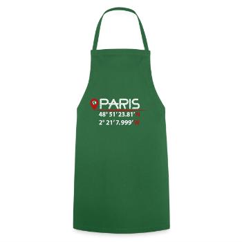 GPS coordinates of PARIS - Cooking Apron - green - Front - AI Model Male 185 dark (185cm)