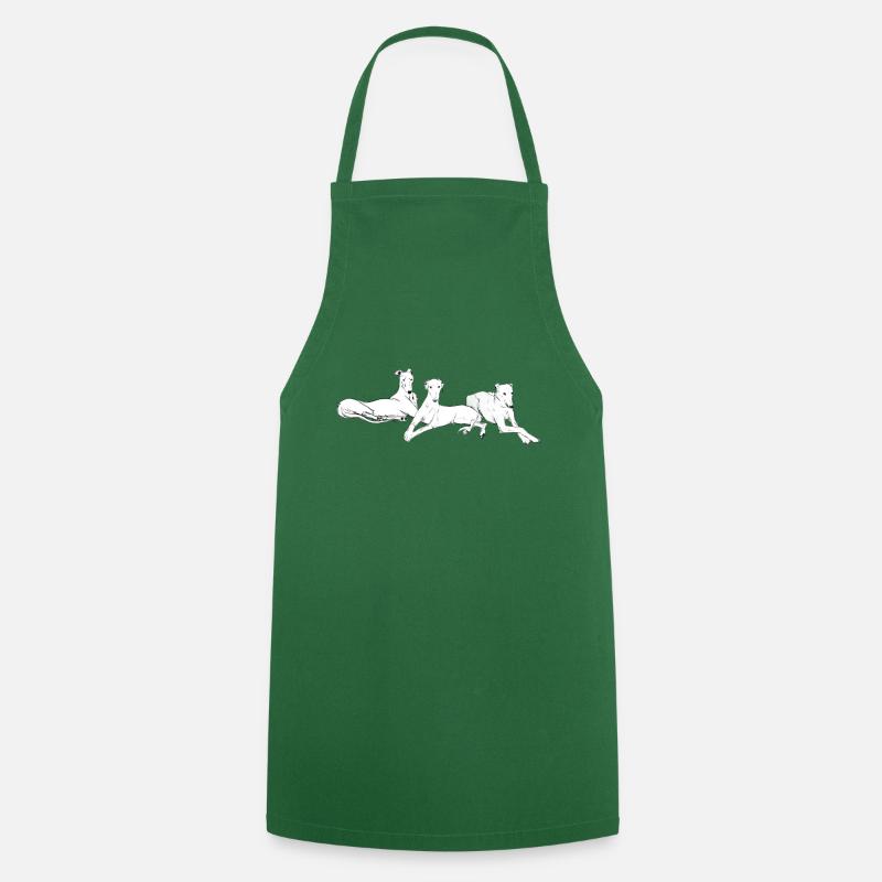 Trois lévriers - Tablier de cuisine - vert foncé