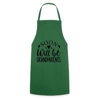 Nous serons bientôt grands-parents, nous serons grand-mère et grand-père - Tablier de cuisine - vert foncé - Devant - AI Model Male 185 dark (185cm)